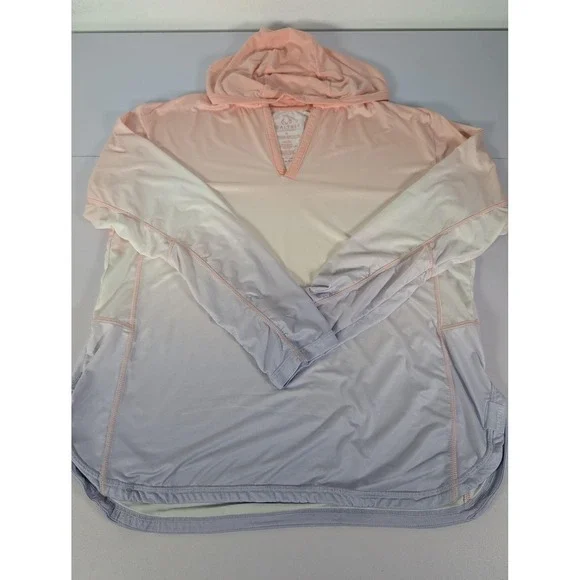 Realtree Fishing Shirt Womens XL Pink Ombre Hooded Long Sleeve V Neck Top - Picture 11 of 12